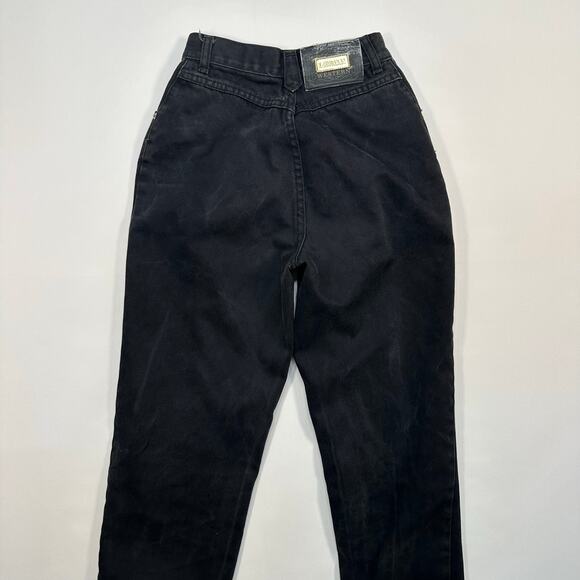 Vintage 1990’s Lawman Black Denim Exposed Button Fly Straight Leg Jeans Western - Picture 2 of 8